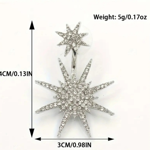 Delicate Sparkling Star Stud Fashion Earrings - Picture 2 of 5
